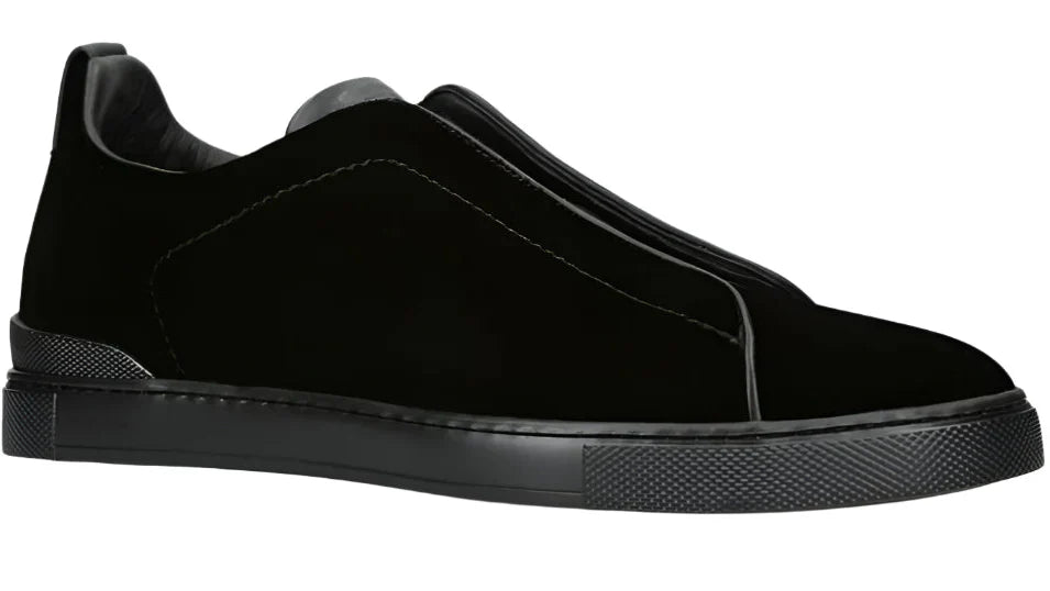 Zegna Triple Stitch Black Velvet Sneaker – Men’s Edition