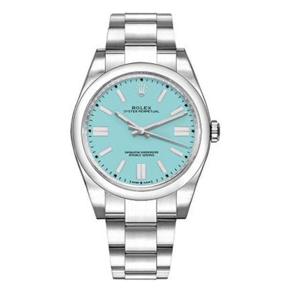 Rolex Oyster Perpetual Turquoise Blue Watch