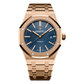 Audemars Piguet Royal Oak Selfwinding Pink Gold Blue Dial Watch