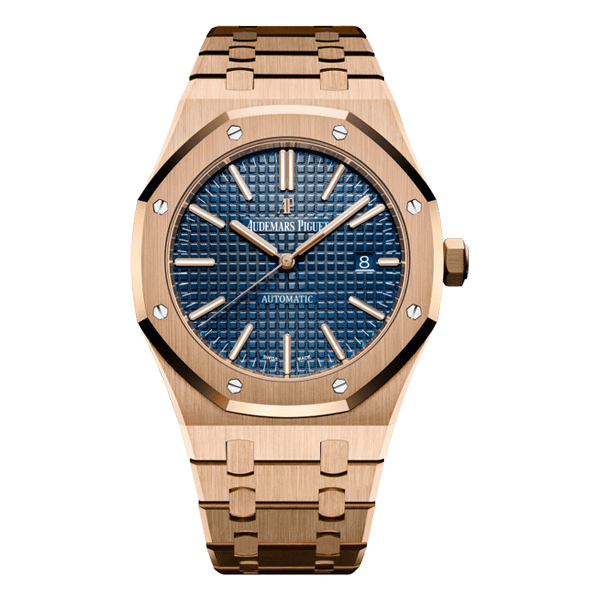 Audemars Piguet Royal Oak Selfwinding Pink Gold Blue Dial Watch