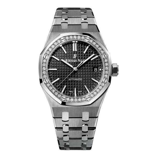 Audemars Piguet Royal Oak Selfwinding Stainless Steel Diamond Bezel Black Dial Watch