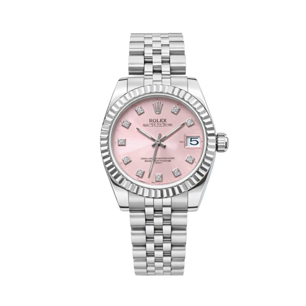 Rolex Datejust Pink Dial Fluted Bezel & Jubilee Watch