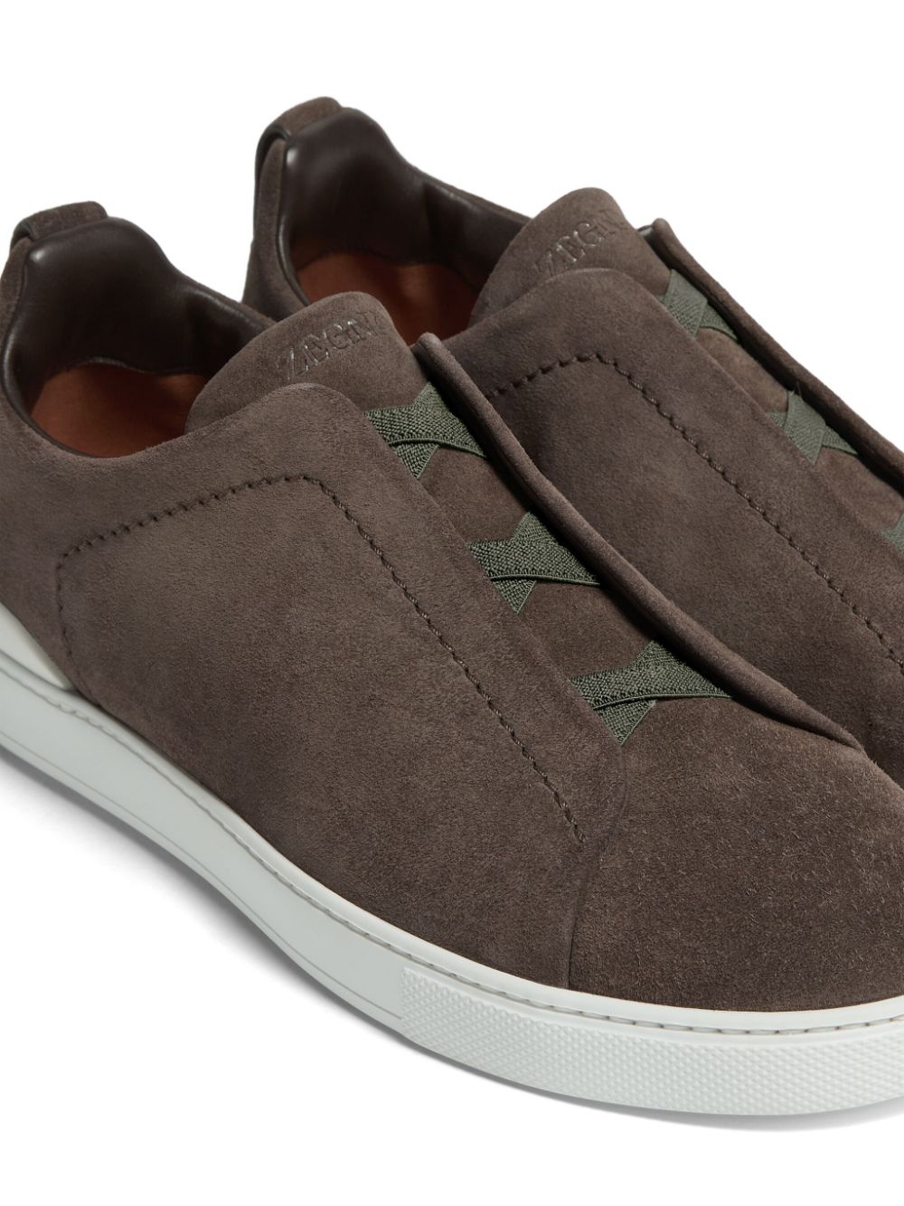 Zegna Triple Stitch Brown Suede Sneaker – Men’s Edition