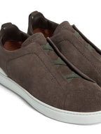 Zegna Triple Stitch Brown Suede Sneaker – Men’s Edition