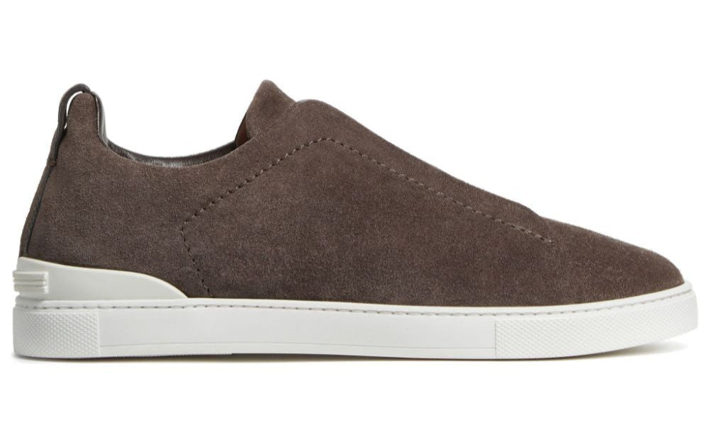 Zegna Triple Stitch Brown Suede Sneaker – Men’s Edition