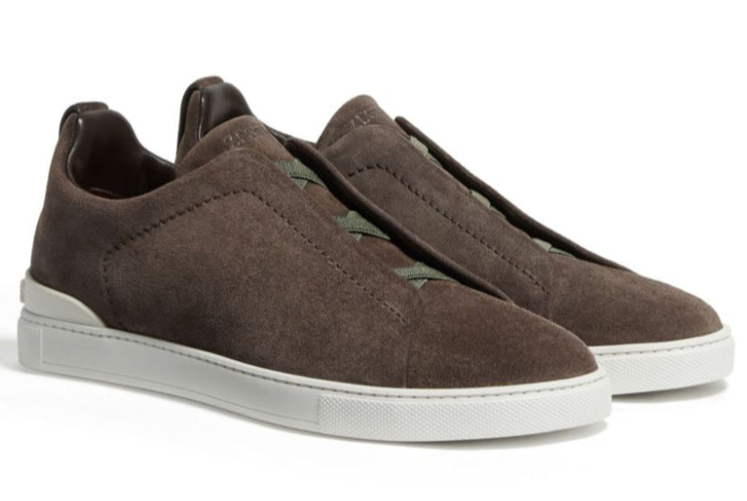 Zegna Triple Stitch Brown Suede Sneaker – Men’s Edition