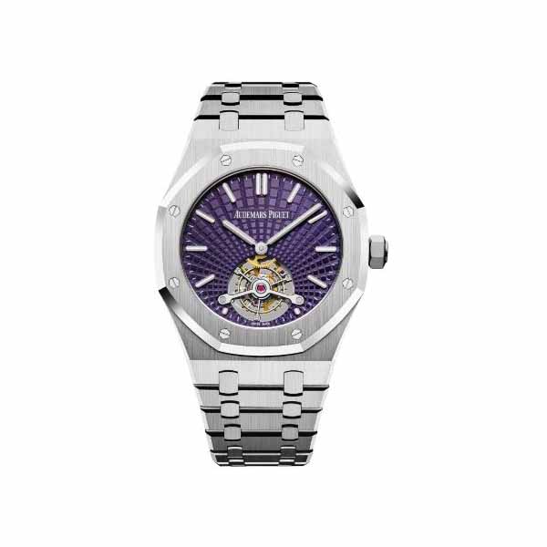 Audemars Piguet Royal Oak Selfwinding Flying Tourbillon Stainless Steel Smoked Blue Dial 41mm Watch