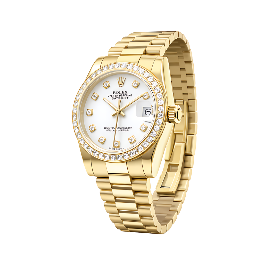 Audemars Piguet Royal Oak Yellow Gold White Diamond Dial Watch