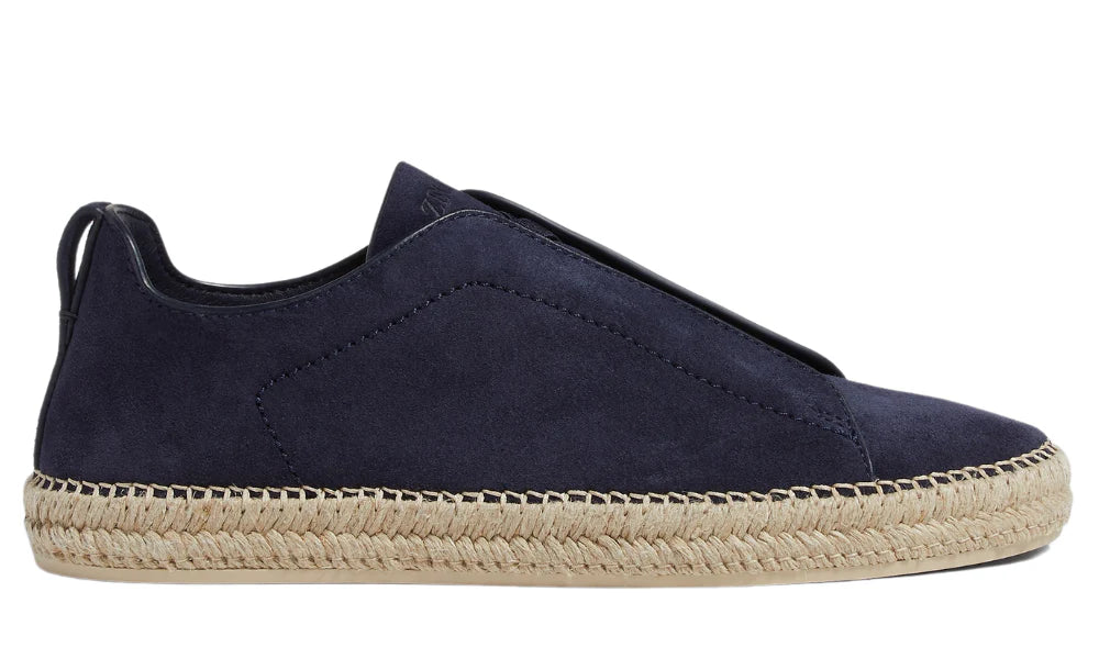 Zegna Triple Stitch Espadrille Dark Blue Shoes
