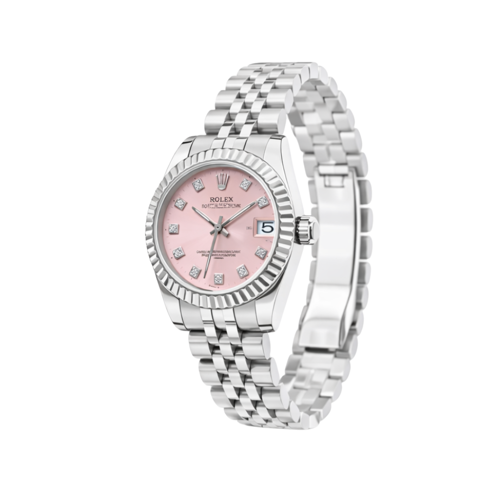 Rolex Datejust Pink Dial Fluted Bezel & Jubilee Watch