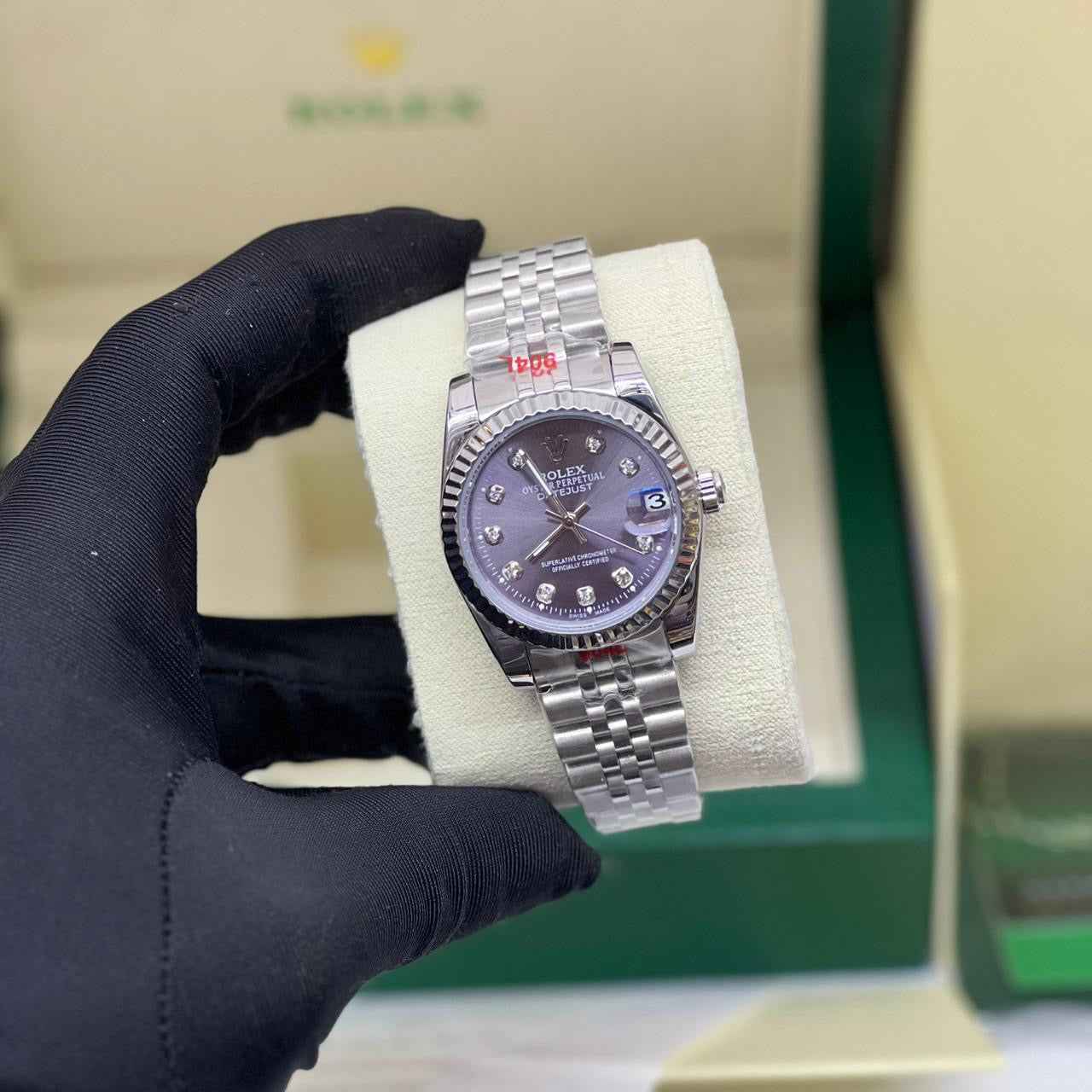 Rolex Datejust Oystersteel Purple Dial Watch