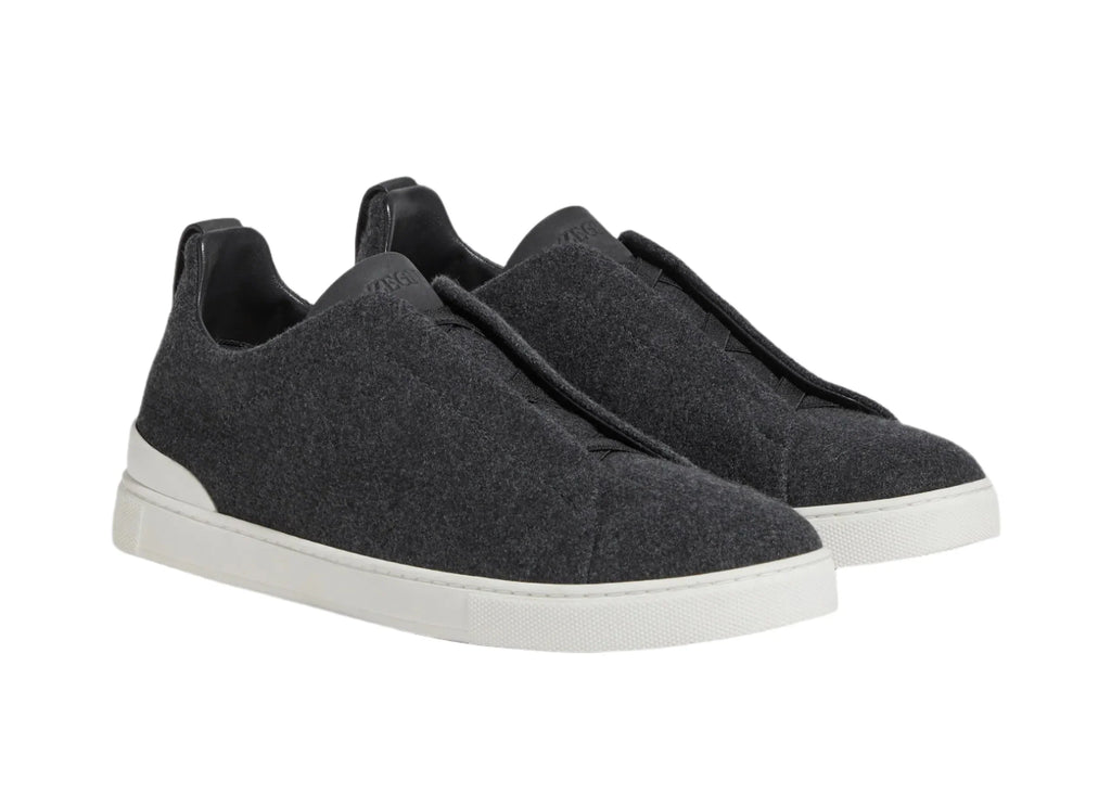 Zegna Triple Stitch Black Canvas Sneaker – Men’s Edition