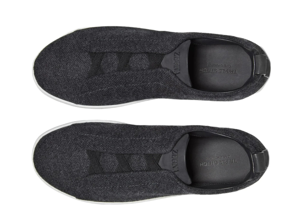 Zegna Triple Stitch Black Canvas Sneaker – Men’s Edition