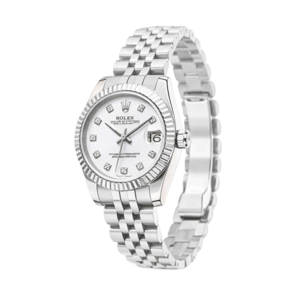 Rolex Datejust White Diamond Dial Watch – White & Diamond & Dial