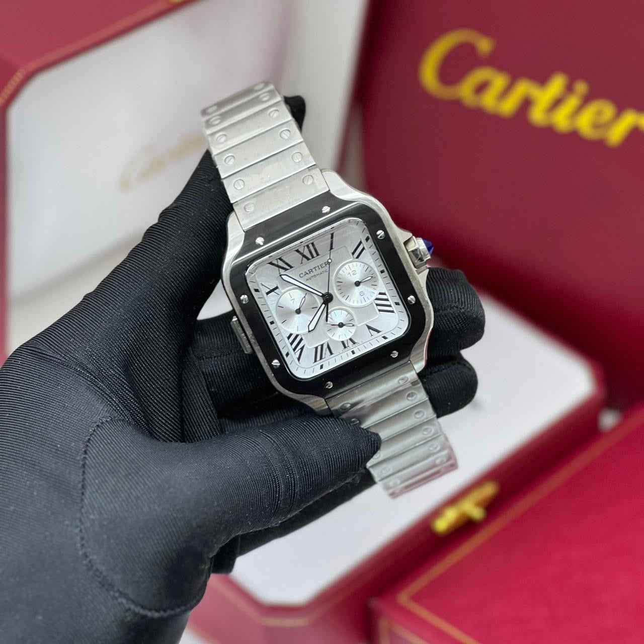 Cartier Santos de Chronograph Stainless Steel Watch