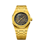 Audemars Piguet Royal Oak Black Two-Tone Dial Steel & Yellow Gold Watch