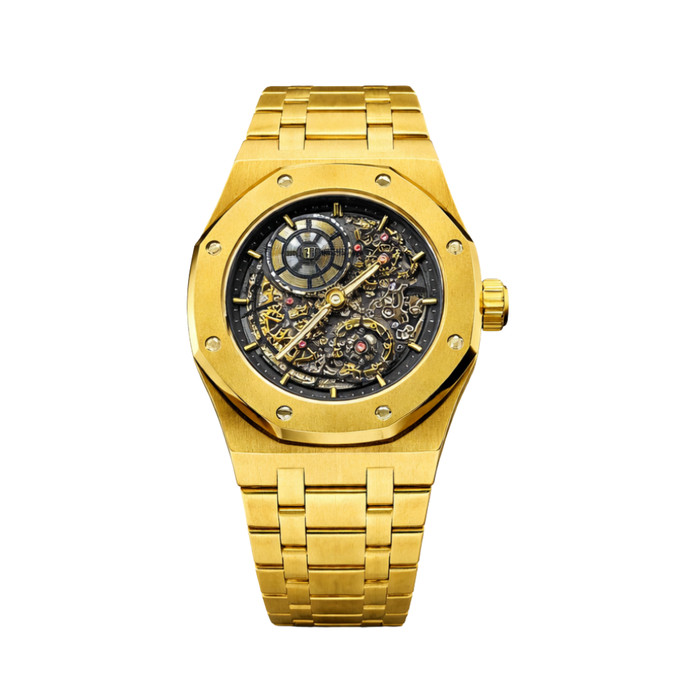 Audemars Piguet Royal Oak Black Two-Tone Dial Steel & Yellow Gold Watch