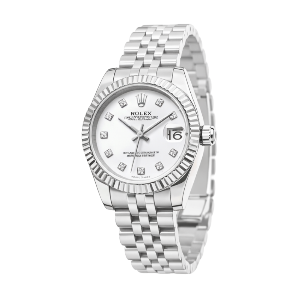 Rolex Datejust White Diamond Dial Watch – White & Diamond & Dial
