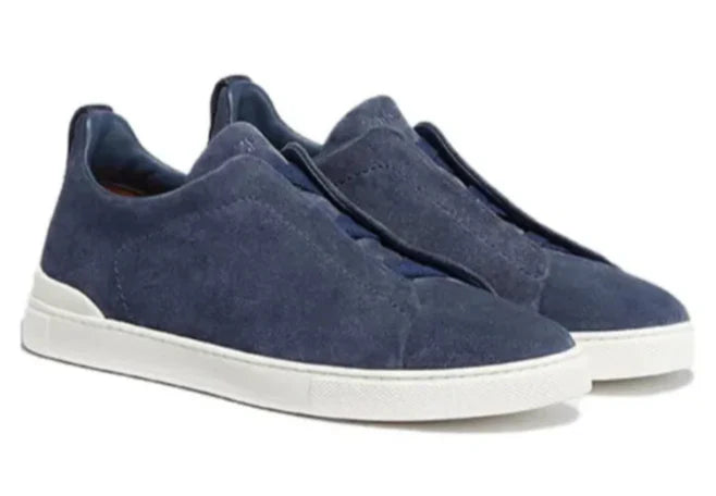 Zegna Triple Stitch Blue Sneaker – Men’s Edition