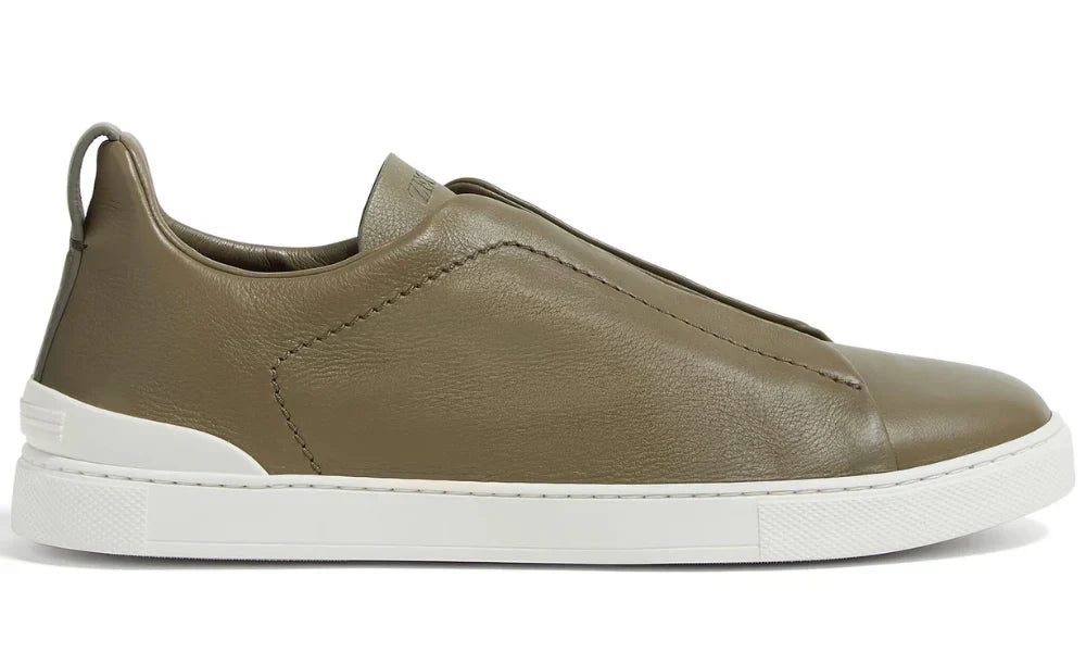 Zegna Triple Stitch Olive Green Sneaker – Men’s Edition