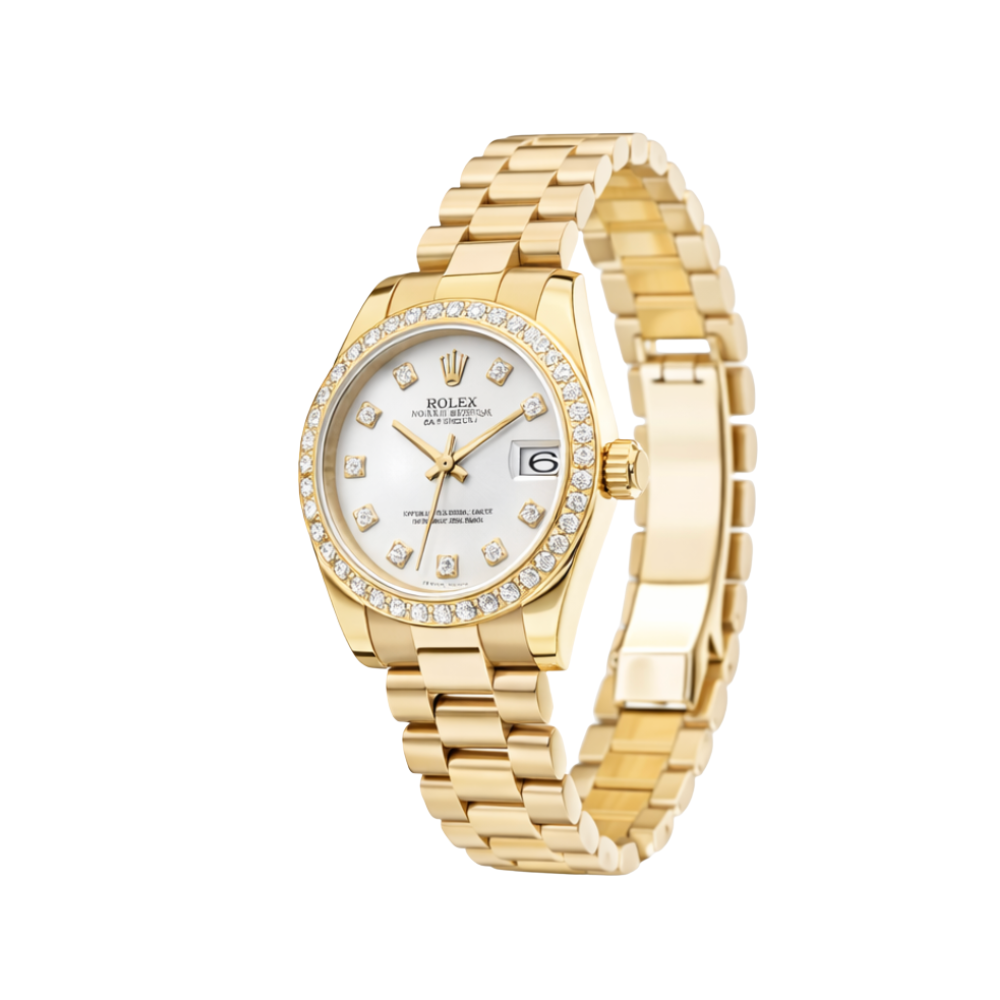 Rolex Datejust White Diamond Dial Bezel Watch – White & Diamond & Dial