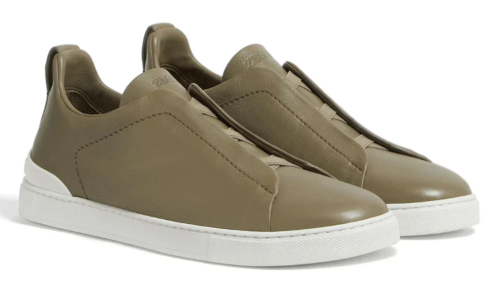 Zegna Triple Stitch Olive Green Sneaker – Men’s Edition