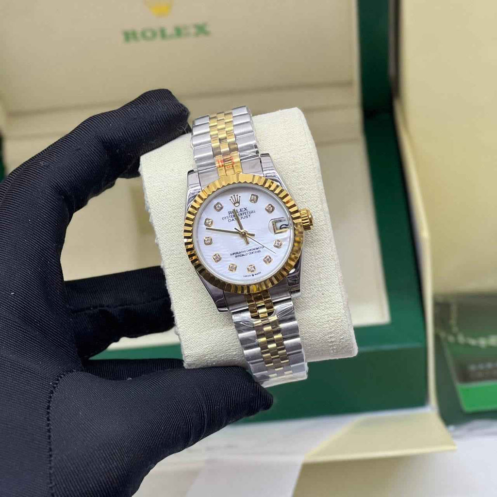 Rolex Datejust Silver&Gold-White Dial Watch – White & Gold & Silver