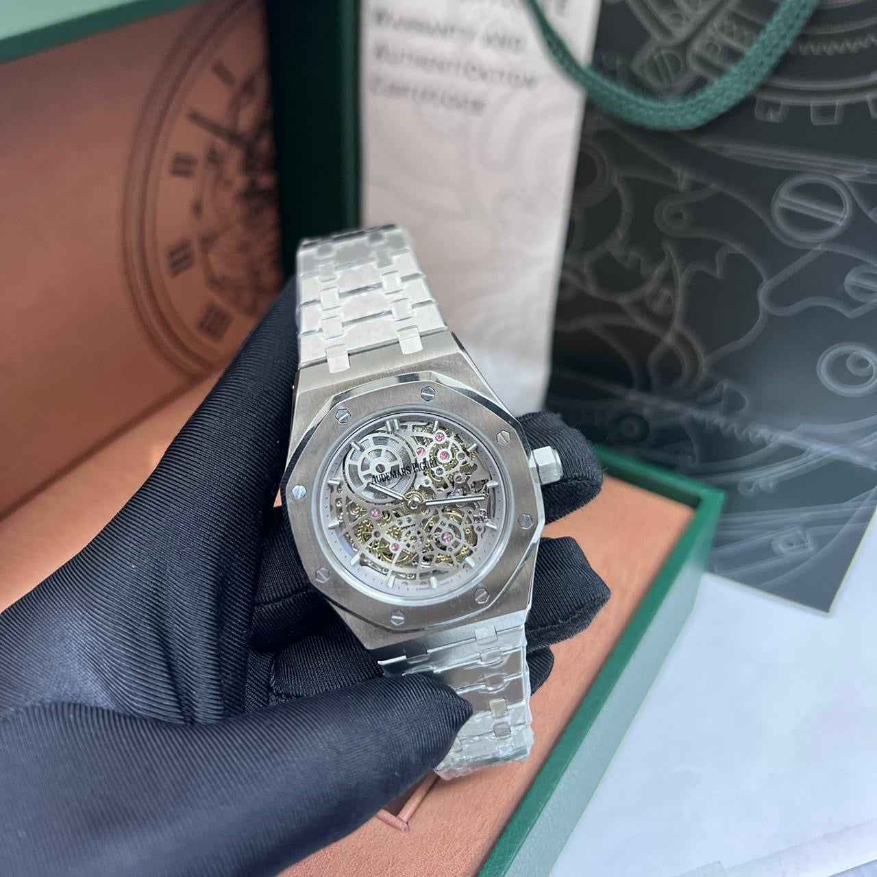 Audemars Piguet Royal Oak Jumbo Extra-Thin Openworked Silver Watch