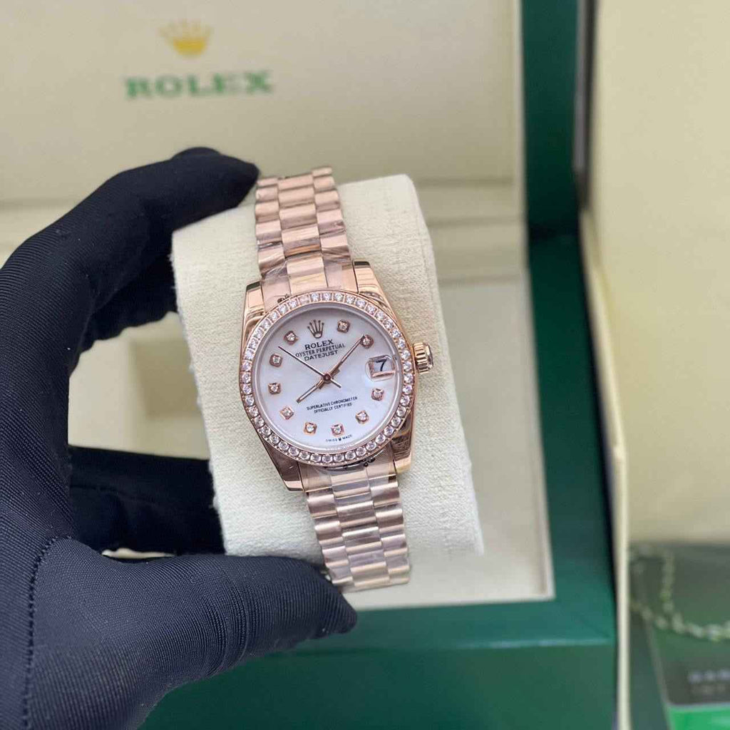 Rolex Datejust 31 Everose Gold-President Bracelet Watch