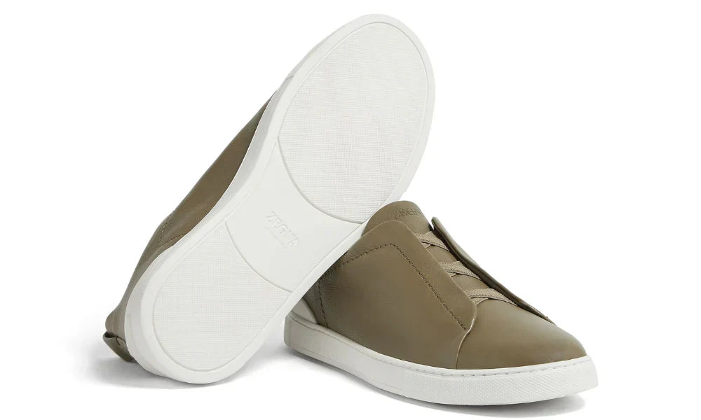 Zegna Triple Stitch Olive Green Sneaker – Men’s Edition
