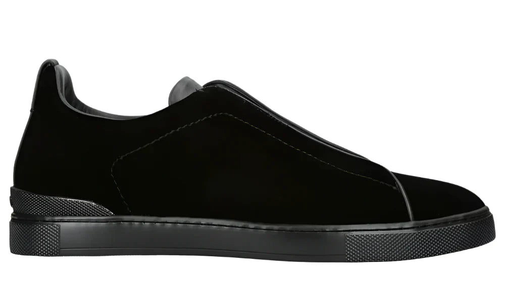 Zegna Triple Stitch Black Velvet Sneaker – Men’s Edition