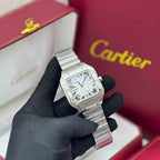 Cartier Santos de Skeleton Steel Watch