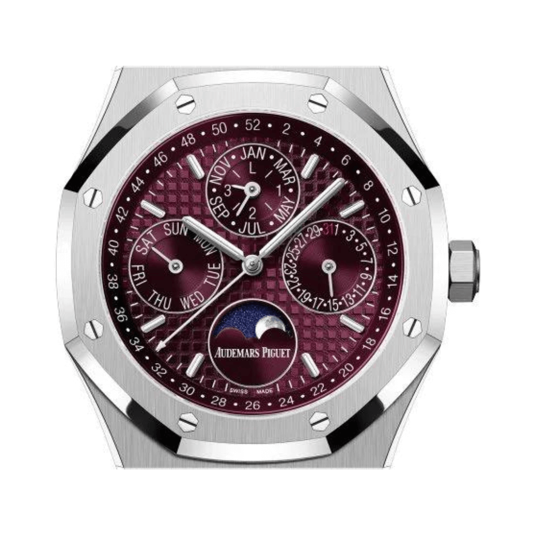Audemars Piguet Royal Oak Silver Red Dial Watch – Silver & Red & Dial