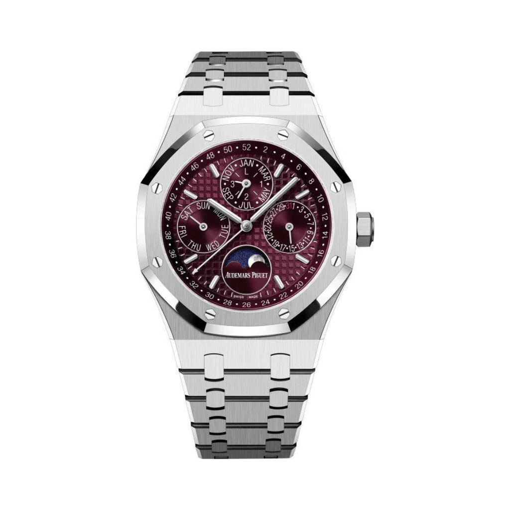 Audemars Piguet Royal Oak Silver Red Dial Watch – Silver & Red & Dial