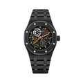 Audemars Piguet Royal Oak Double Balance Black Dial Wheel Skeleton Black Watch