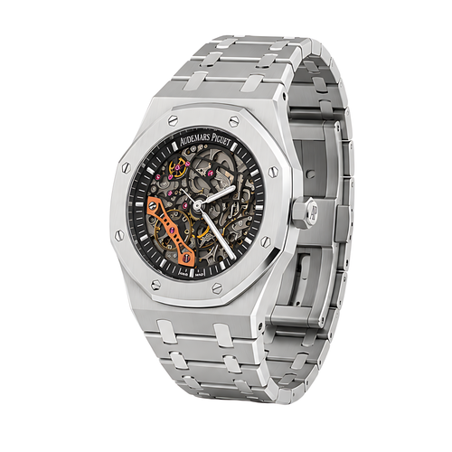 Audemars Piguet Royal Oak Skeleton Silver Black Dial Watch – Black & Silver & Skeleton