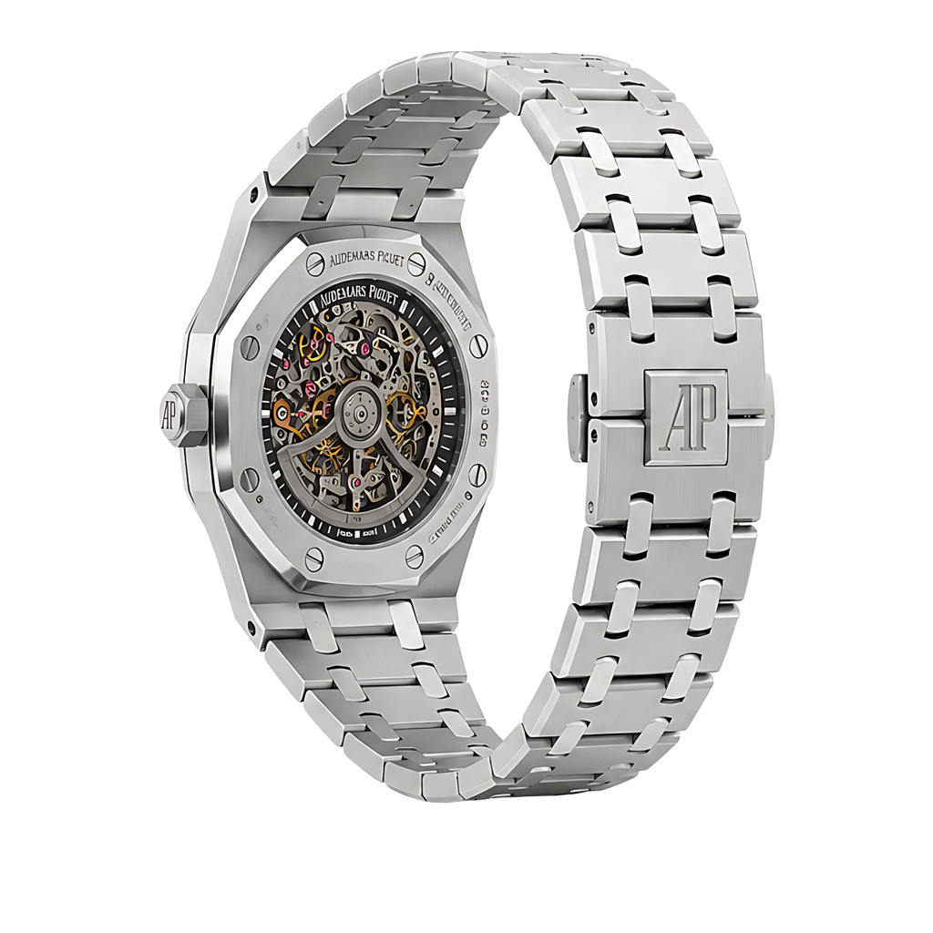 Audemars Piguet Royal Oak Skeleton Silver Black Dial Watch – Black & Silver & Skeleton