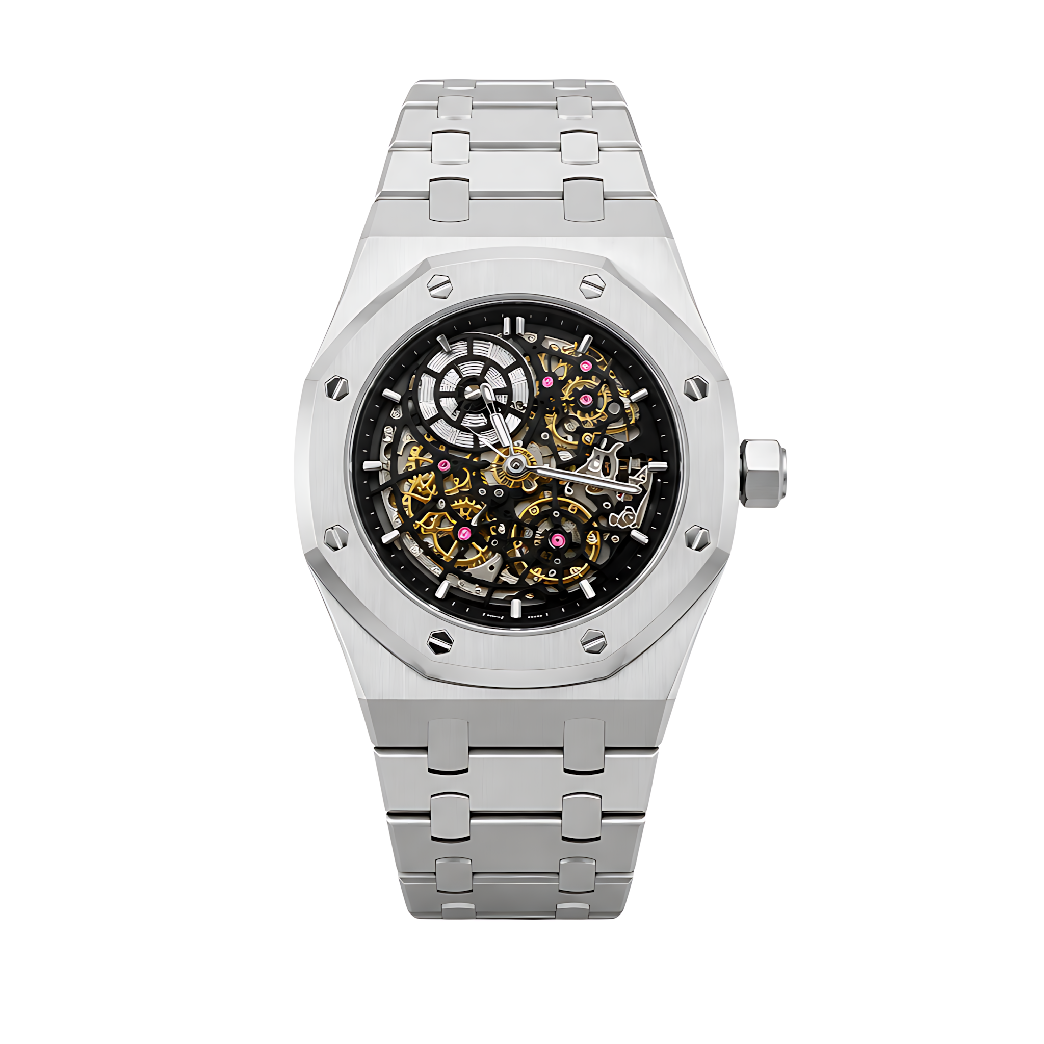 Audemars Piguet White Skeleton Dial Silver Watch – White & Silver & Skeleton