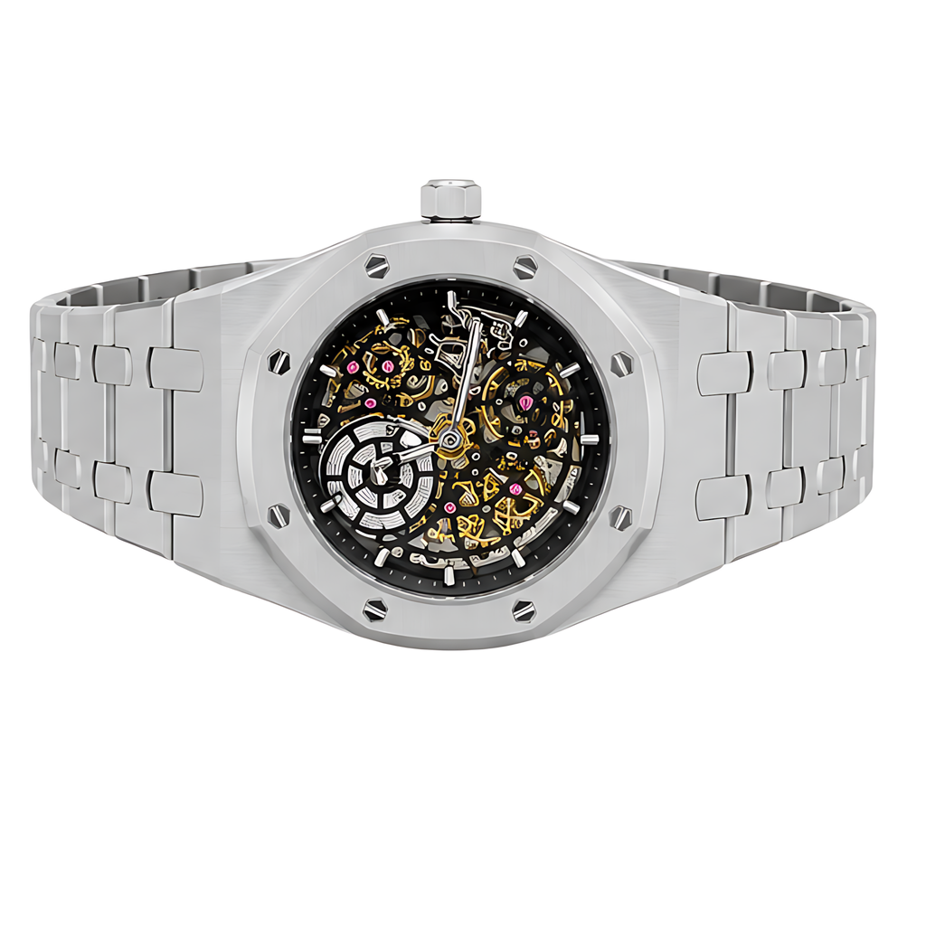Audemars Piguet White Skeleton Dial Silver Watch – White & Silver & Skeleton