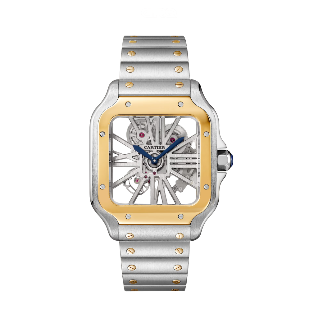 Cartier Santos Skeleton Two-Tone Steel & Yellow Gold Watch