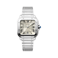 Cartier Santos de Automatic White Dial Silver Watch – White & Silver & Dial