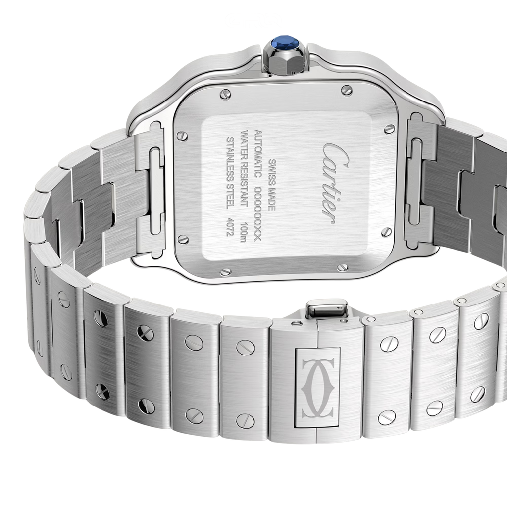 Cartier Santos de Large Green Dial Stainless Steel Watch
