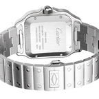 Cartier Santos de Silver&Black Sunburst Dial Watch – Black & Silver & Dial