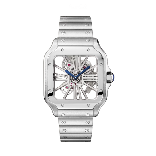 Cartier Santos de Skeleton Steel Watch