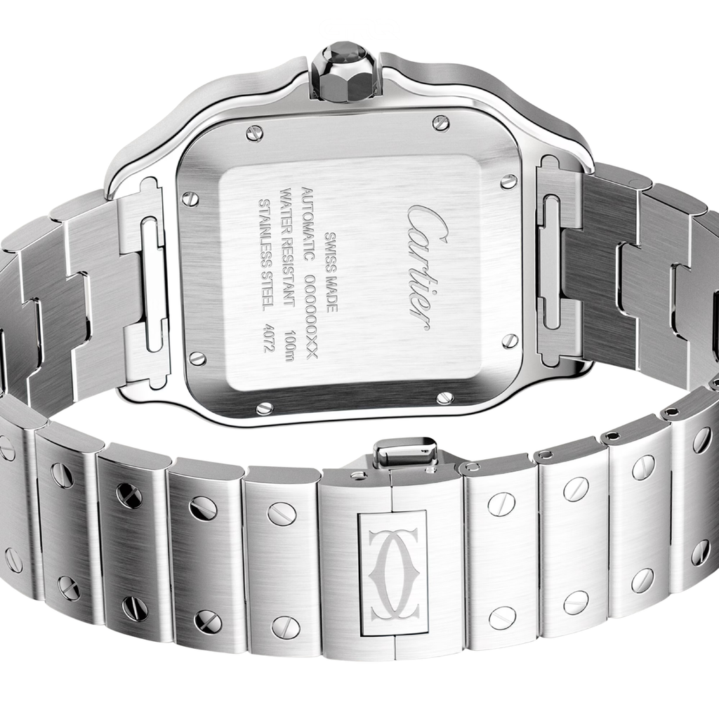 Cartier Santos de silver & Graduated Green Dial Watch