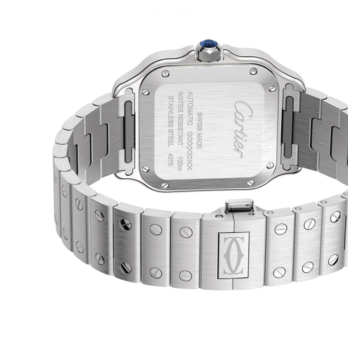 Cartier Santos de Steel Blue Dial 15feb 079 Watch
