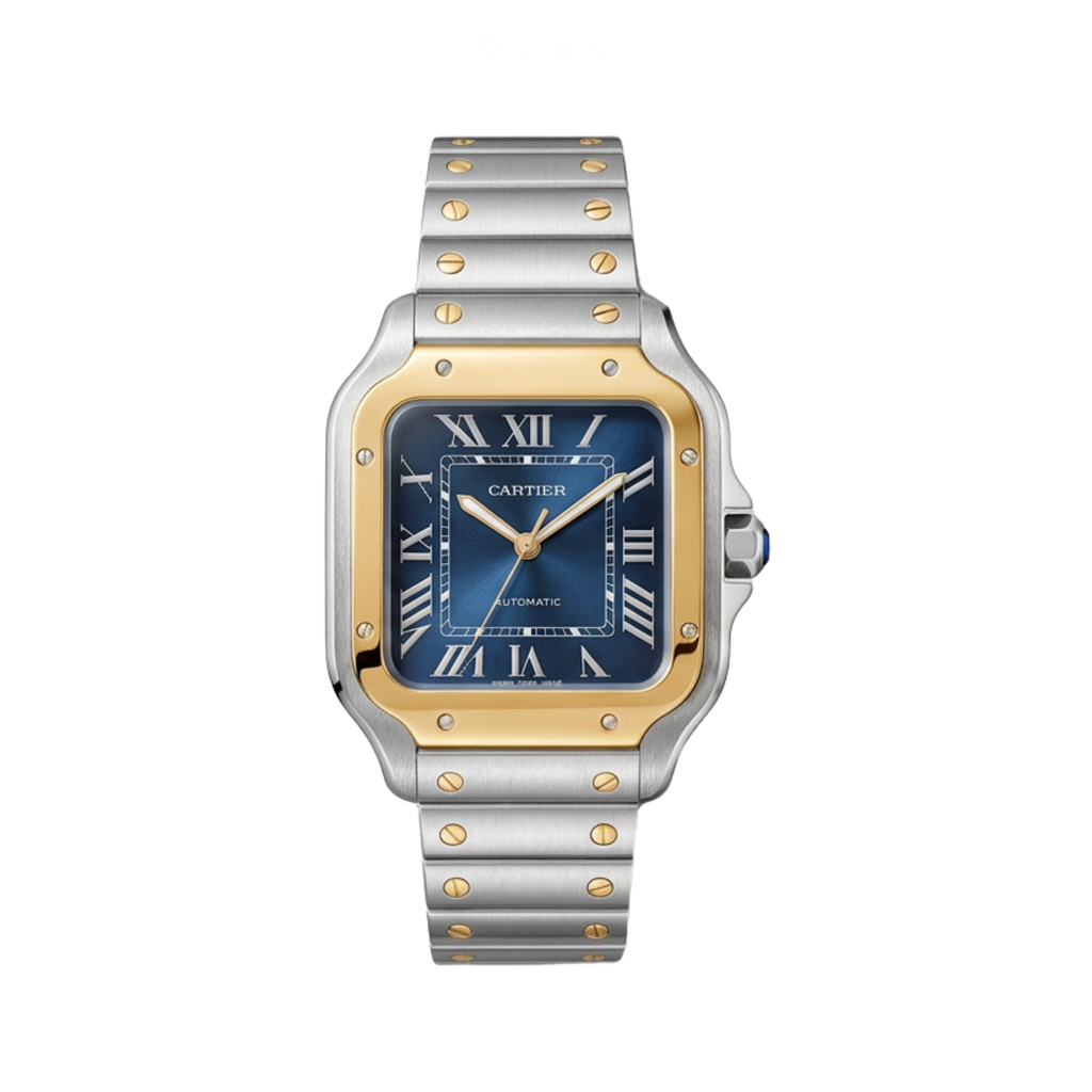 Cartier Santos de Two-Tone Blue Dial Large Watch – Blue & Dial