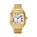 Cartier Santos de Yellow Gold White Dial Watch – White & Gold & Yellow