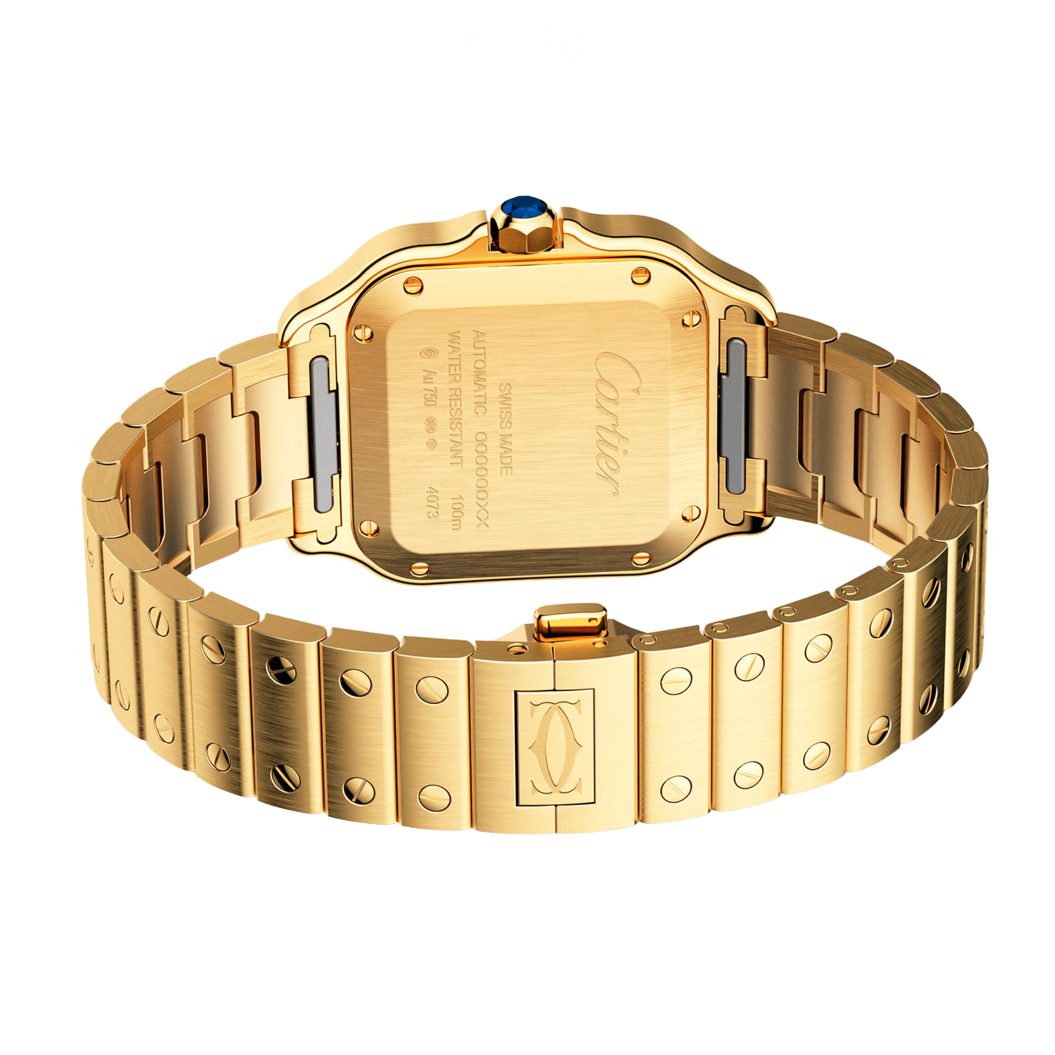 Cartier Santos de Yellow Gold White Dial Watch – White & Gold & Yellow