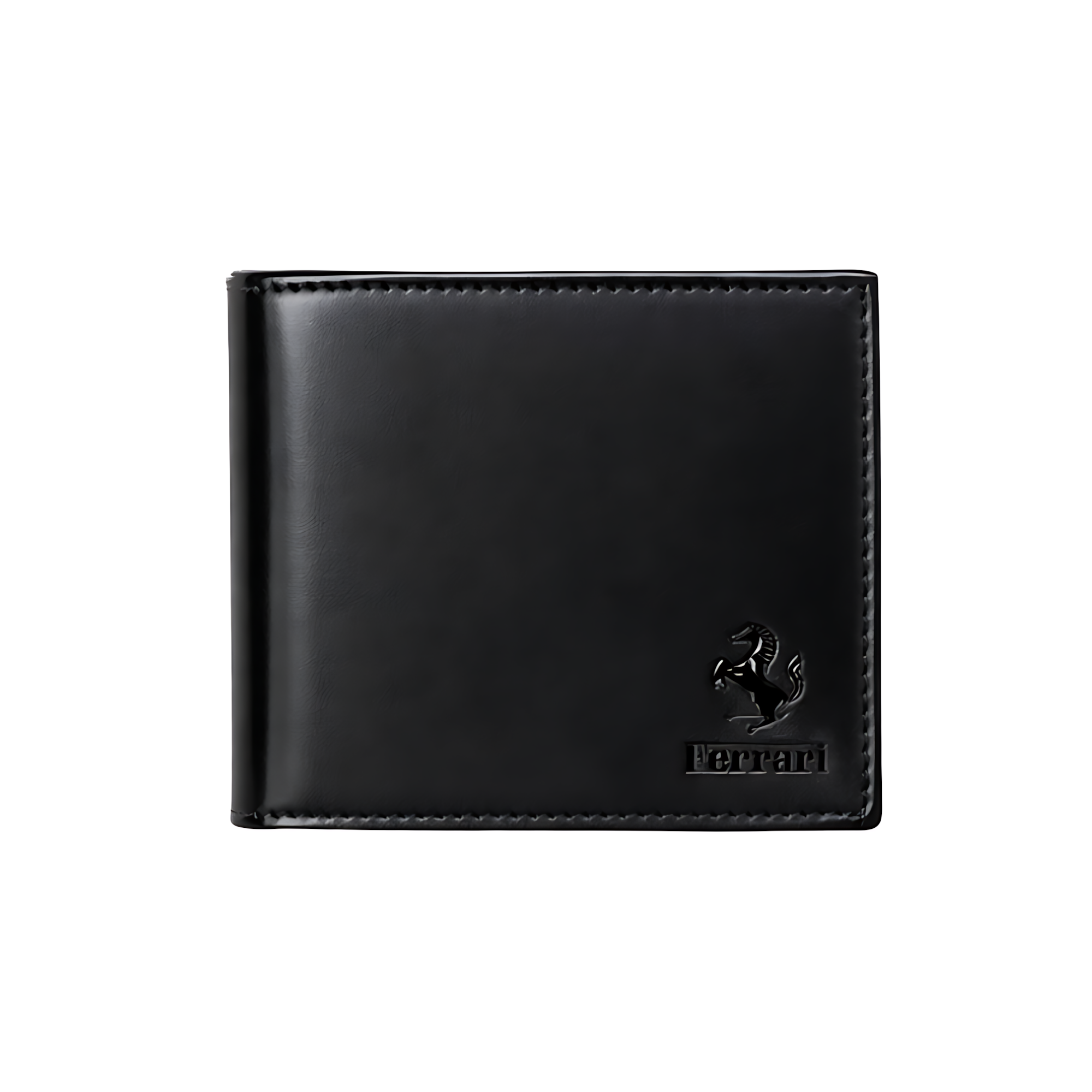 Ferrari Bi Fold Black Red Leather Horse Wallet